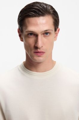 Regular-fit T-shirt in a mercerised cotton blend, White