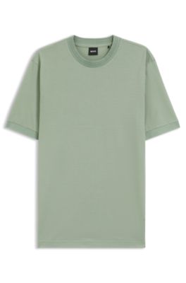 Regular-fit T-shirt in a mercerised cotton blend, Light Green