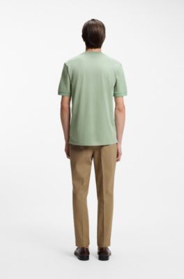 Regular-fit T-shirt in a mercerised cotton blend, Light Green