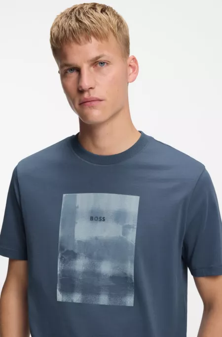 Printed-artwork T-shirt in cotton jersey