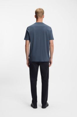 Camiseta de punto de algod&oacute;n con ilustraci&oacute;n estampada, Celeste