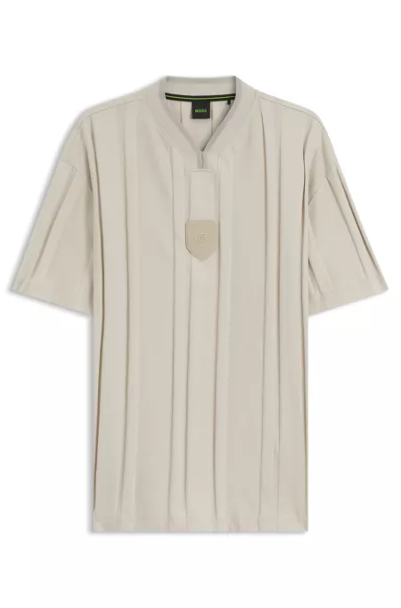 Textured-stripe T-shirt in cotton