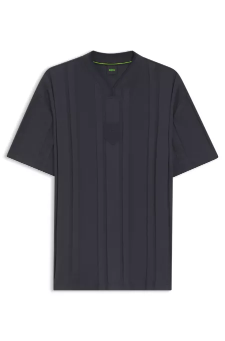 Textured-stripe T-shirt in cotton