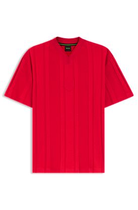 Textured-stripe T-shirt in cotton