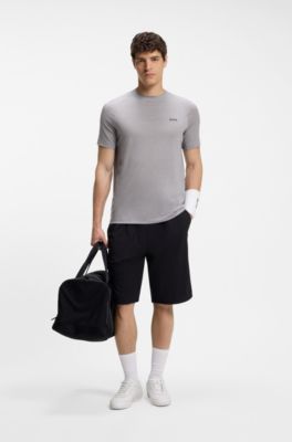 Camiseta slim fit deportiva con control de la humedad, Gris claro