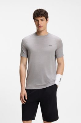 Camiseta slim fit deportiva con control de la humedad, Gris claro