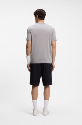 Camiseta slim fit deportiva con control de la humedad, Gris claro