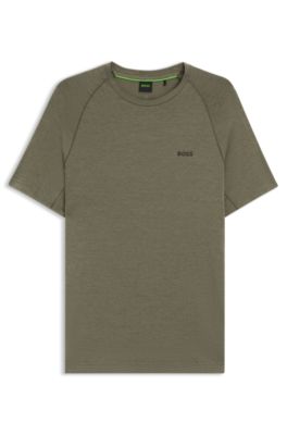 Logo-detail T-shirt in a slim fit, Khaki