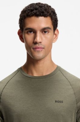 Camiseta slim fit deportiva con control de la humedad, Caqui