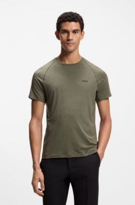 Camiseta slim fit deportiva con control de la humedad, Caqui