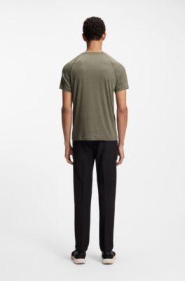 Camiseta slim fit deportiva con control de la humedad, Caqui