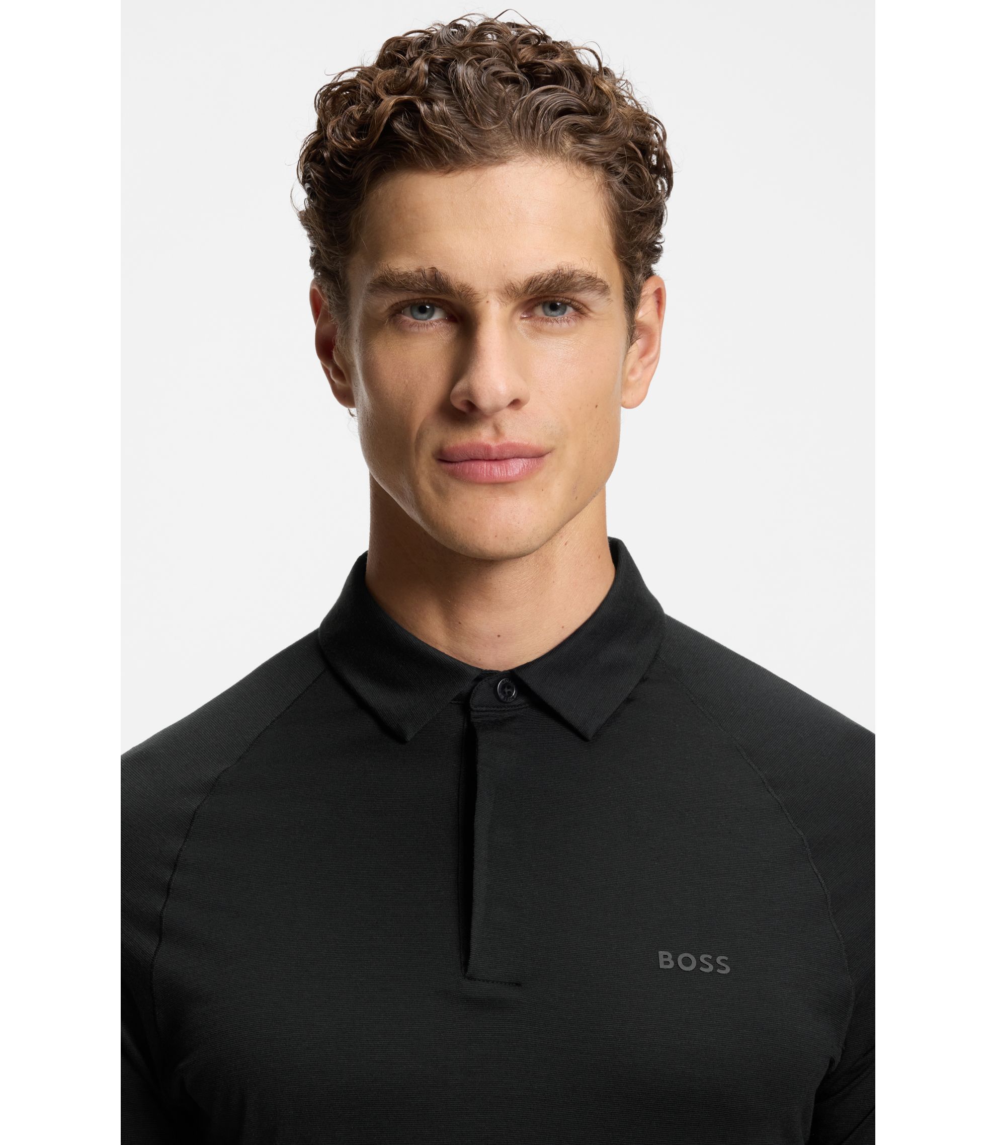 BOSS - Slim-fit polo shirt with temperature-regulating performance