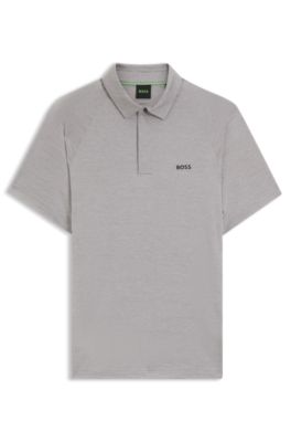 Polo activo slim fit con propiedades termorreguladoras, Gris claro