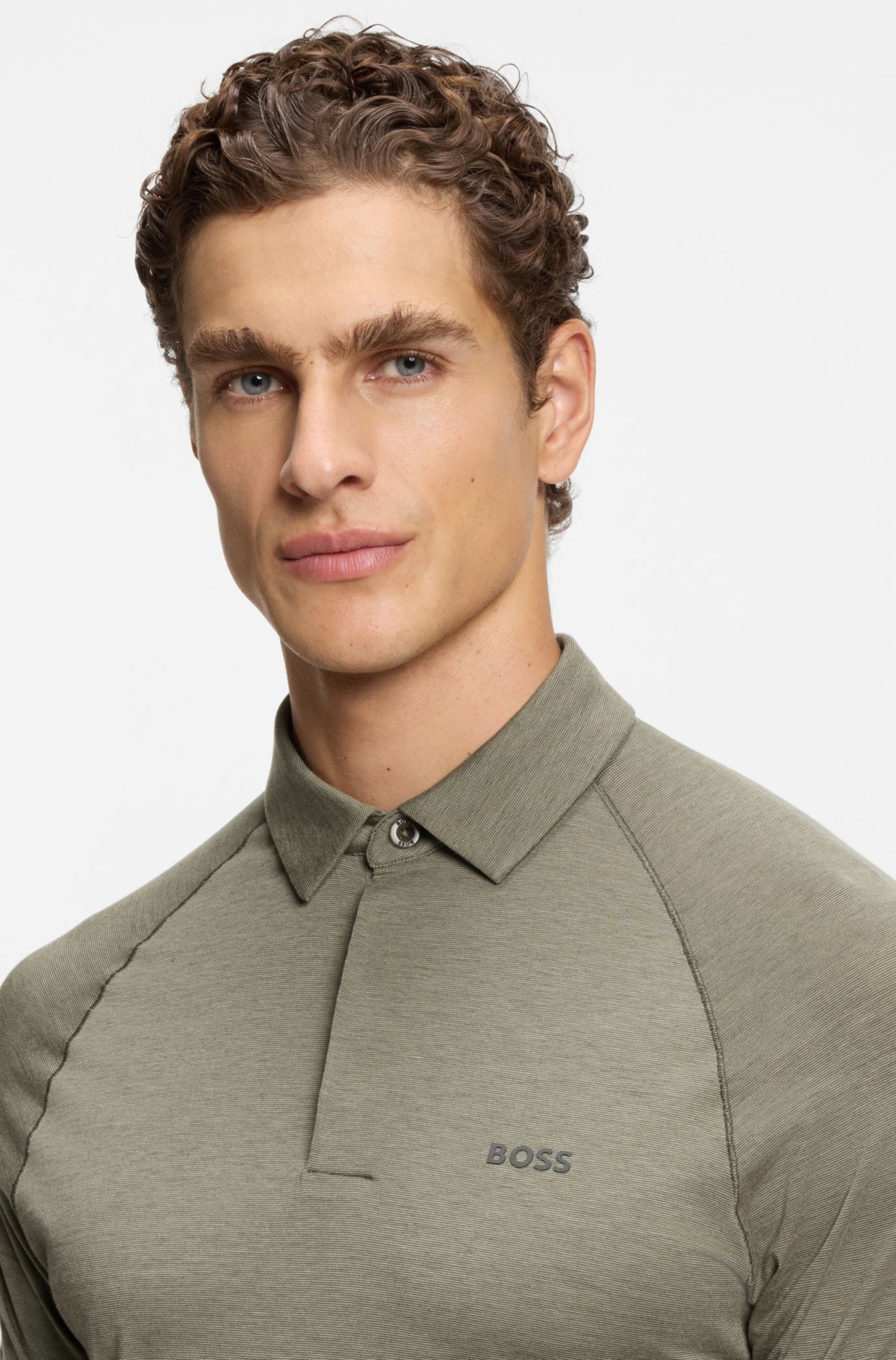 BOSS - Slim-fit polo shirt with temperature-regulating performance