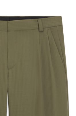 Modern-fit trousers in stretch ripstop, Light Green