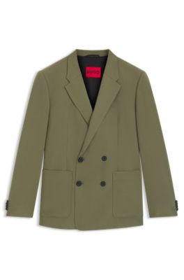 Slim-fit jacket in stretch ripstop, Light Green