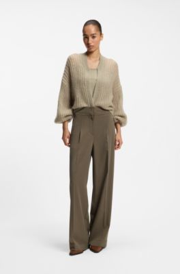 Racer-back tank top in stretch cotton, Light Green