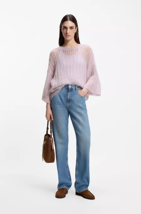 Racer-back tank top in stretch cotton