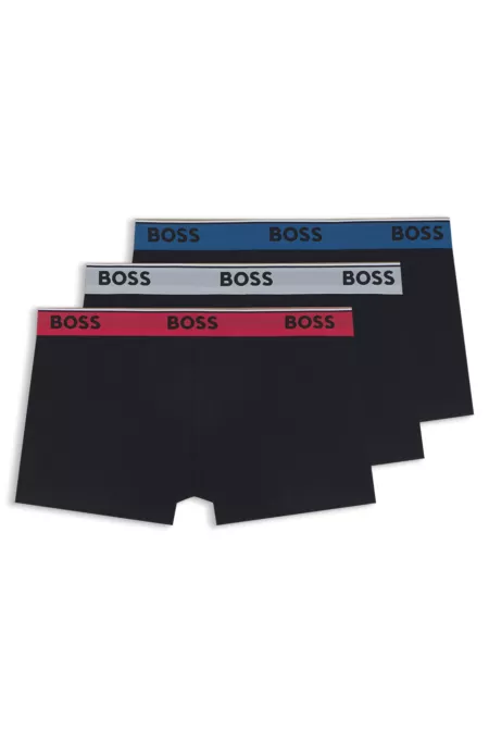 Three-pack of stretch-cotton trunks with logo waistbands