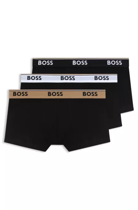Three-pack of stretch-cotton trunks with logo waistbands