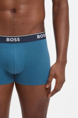 Lot de trois boxers courts en coton stretch, Fantaisie
