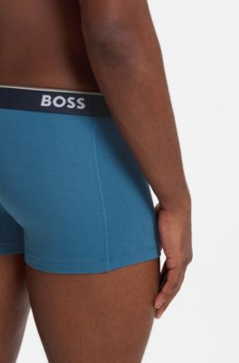 Lot de trois boxers courts en coton stretch, Fantaisie