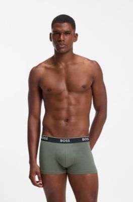 Lot de trois boxers courts en coton stretch, Fantaisie
