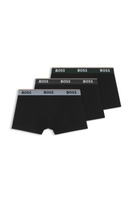 Three-pack stretch-cotton trunks, Patterned
