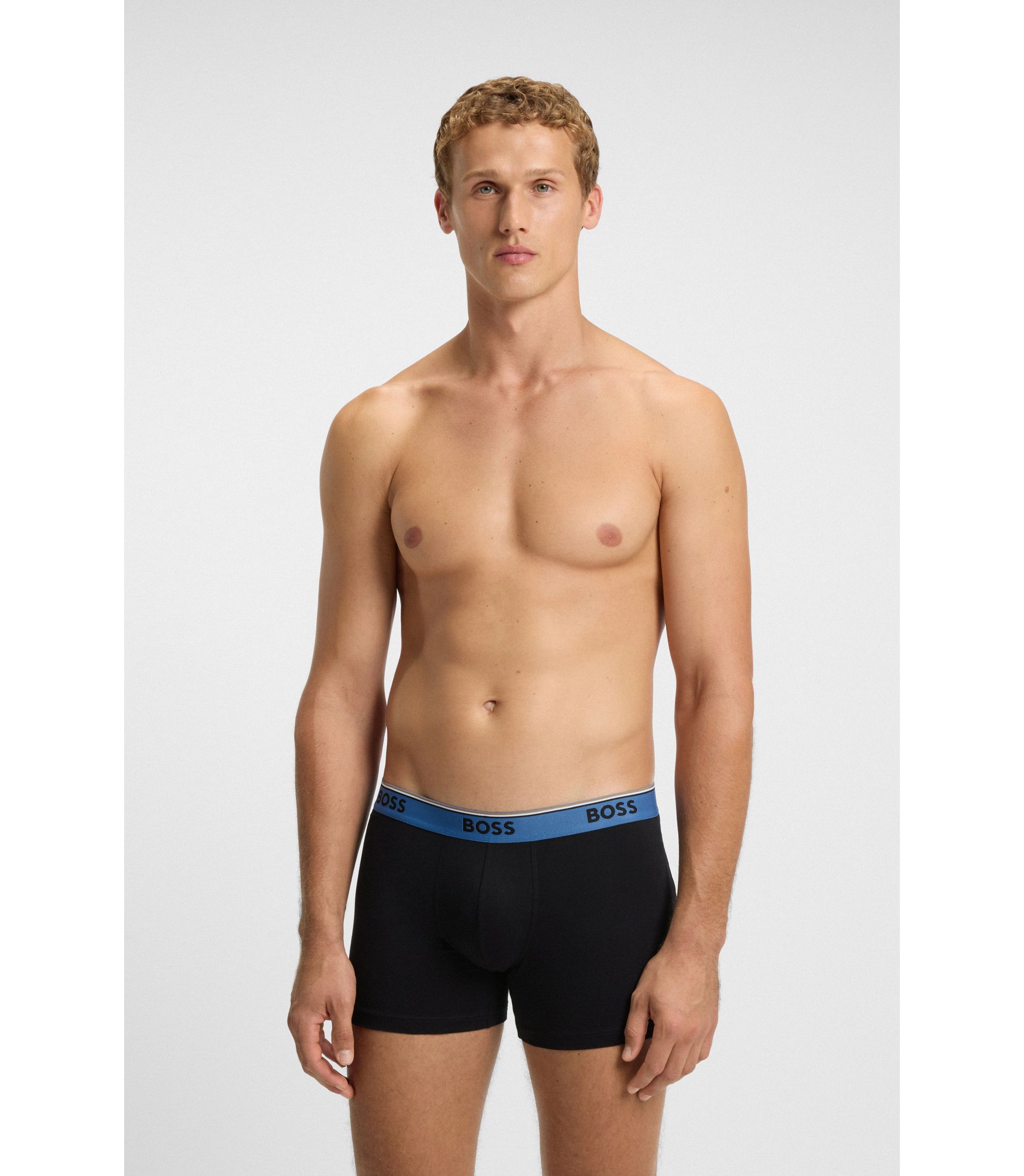 BOSS - Three-pack of stretch-cotton boxer briefs - Black