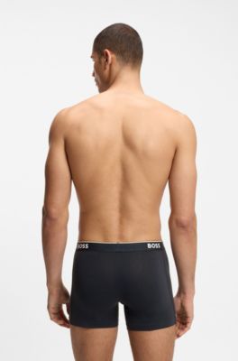 Paquete de tres calzoncillos b&oacute;xer de algod&oacute;n el&aacute;stico con logos en la cintura, Fantas&iacute;a