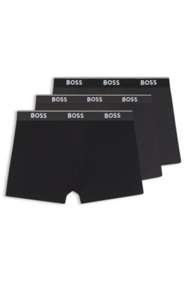 Lot de trois boxers longs avec taille logo, Fantaisie
