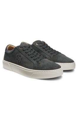 Deportivas Gary en ante con efecto velur, Gris oscuro