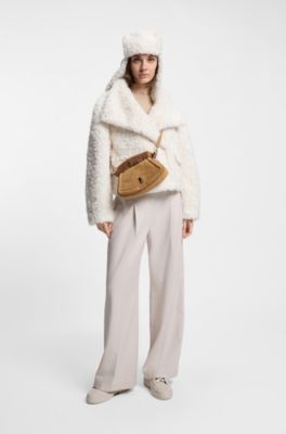 BOSS&nbsp;x&nbsp;Steiff baskets en cuir su&eacute;d&eacute; avec finitions effet laineux, Blanc