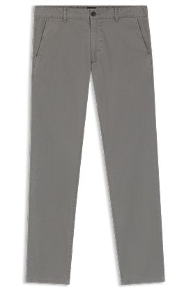 Chinos slim fit de sarga de algodón elástico estampado