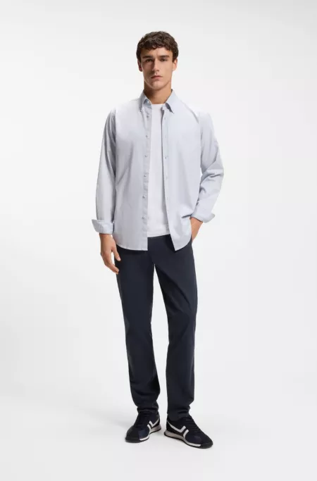 Slim-fit chinos in printed stretch-cotton twill