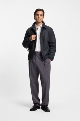Chemise Slim Modern en coton stretch avec patte de boutonnage invisible, Blanc