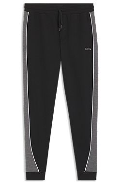 Contrast-piping tracksuit bottoms in a cotton blend