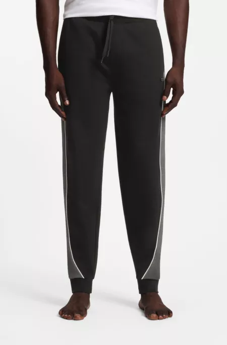 Contrast-piping tracksuit bottoms in a cotton blend