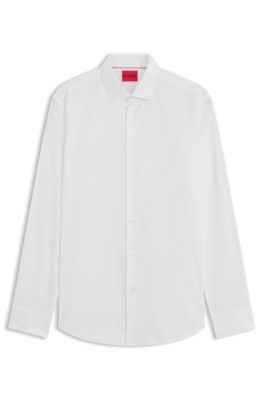 Slim-fit shirt in Oxford cotton, White