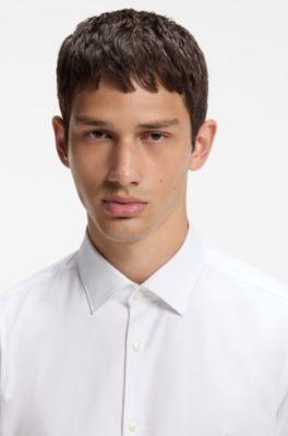 Slim-fit shirt in Oxford cotton, White