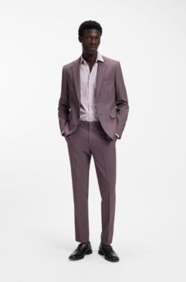 Camisa slim fit en algod&oacute;n Oxford con pu&ntilde;os cl&aacute;sicos, Marr&oacute;n claro