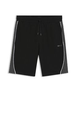 Contrast-piping shorts in a cotton blend
