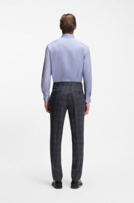 Chemise Slim en coton Oxford BECKHAM&nbsp;x&nbsp;BOSS, Bleu fonc&eacute;