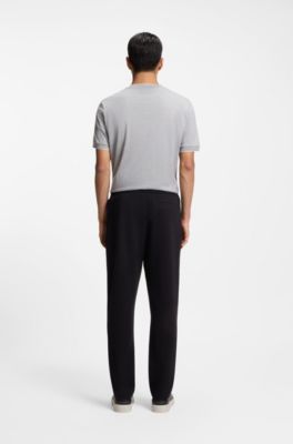 Cotton-blend tracksuit bottoms in a regular fit, Black