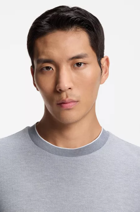 Cotton-silk T-shirt with rich structure