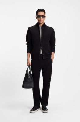 Collar-tipping T-shirt in cotton and silk, Silver