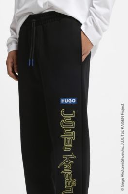 HUGO x Jujutsu Kaisen tracksuit bottoms in cotton terry, Black
