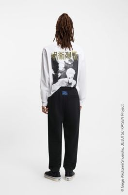 HUGO x Jujutsu Kaisen tracksuit bottoms in cotton terry, Black