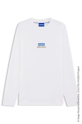 Camiseta HUGO x Jujutsu Kaisen con estampado de Yuji, Megumi y Kento, Blanco