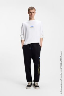 Camiseta HUGO x Jujutsu Kaisen con estampado de Yuji, Megumi y Kento, Blanco